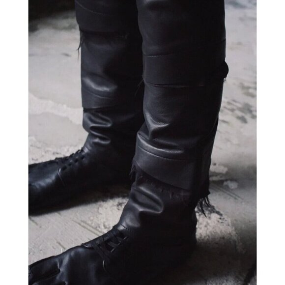 Sulvam Scars Horce Leather Trousers Japan 3 S Black Horse - Picture 14 of 16